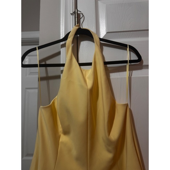 Zara Yellow Halter Neck Mini Dress Sleeveless Fit and Flare Cocktail XL NWT - Picture 6 of 11